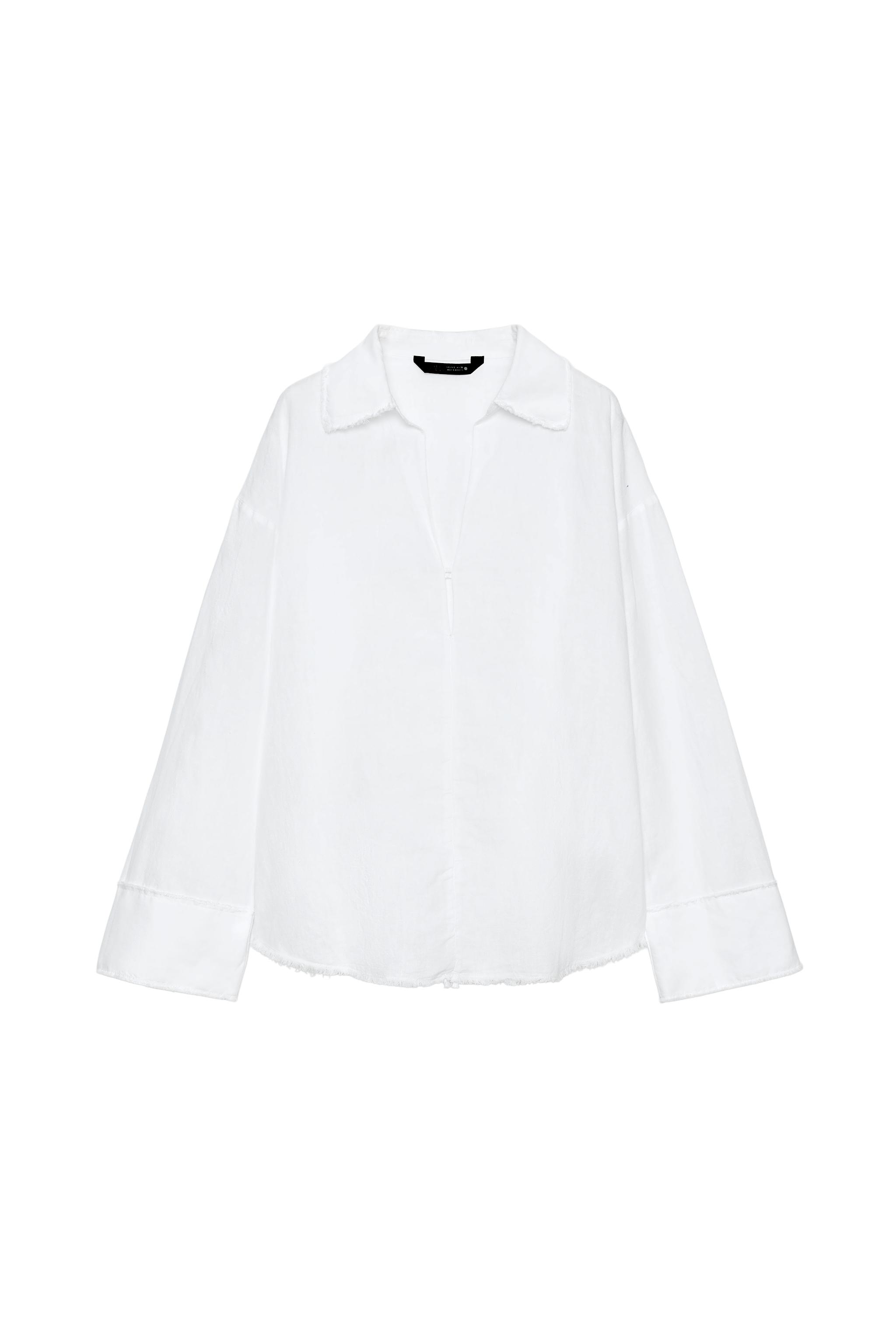 ZW COLLECTION FRINGED LINEN SHIRT